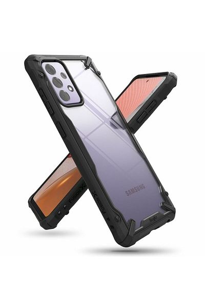 Dali Protective Case Compatible with Samsung Galaxy A72 4G/5G, Fusion X, Reinforced Edges, TPU, Black-Tra