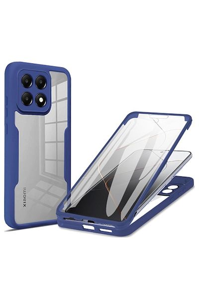Dali Husă de protecție 360° compatibilă cu Xiaomi 14T Pro, ColorVerse, folie de protecție pentru ecran inclusă, TPU, albastră