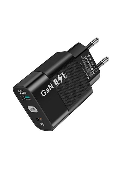 Dali Power Adapter, 1xUSB A and 1xUSB Type-C, Fast Charge, 65W, QC3.0, Black