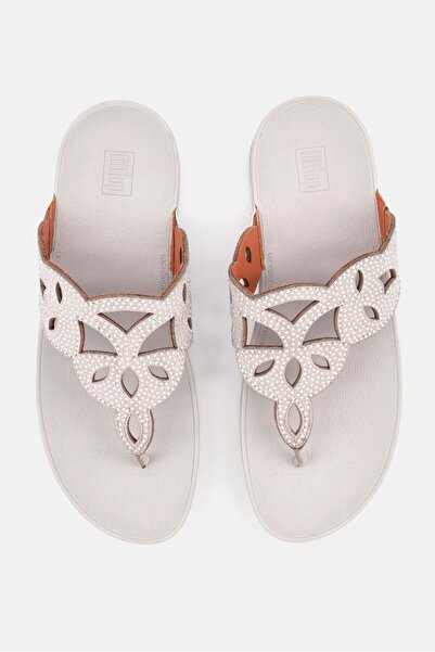 Fitflop Women Elora Crystal Toe Thong Sandals, Silver