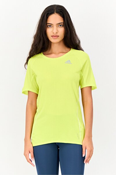 adidas Women Sportswear Fit Short Sleeves Running T-Shirt, Lemon Green