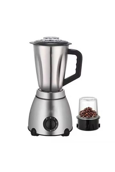 hoffmans Blender Electric 2 in 1 - 800 W, Bol Inox 1.5 L + Rasnita, Sucuri Rapide si Sanatoase