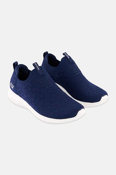 SKECHERS Women Ultra Flex Wild Journey Slip On Training Shoes, Navy