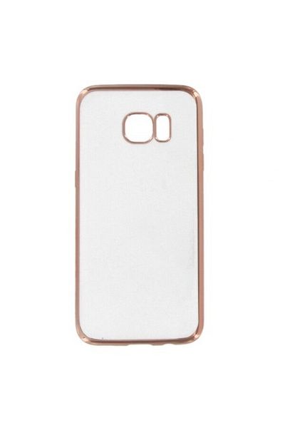 Dali Protective Case compatible with Samsung Galaxy S7 Edge, Case Line, TPU, Rose Gold edges, Transparent