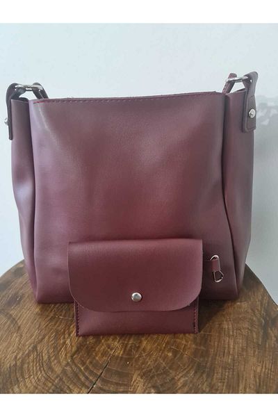 glowfit Women's Burgundy 2025 Model Wallet Zippered Long Handle Hand Shoulder Women's Bag
