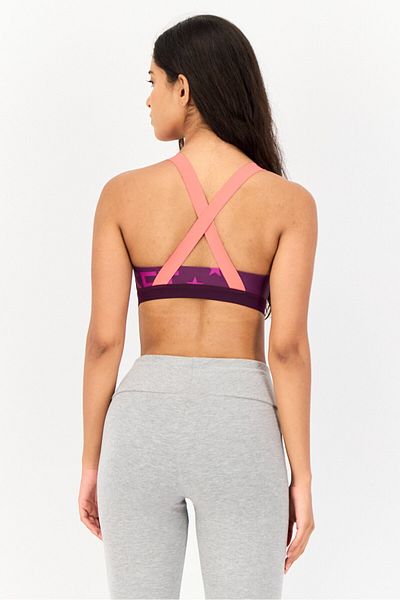 Reebok Women Brand Logo Non-Padded Sports Bra, Multicolor
