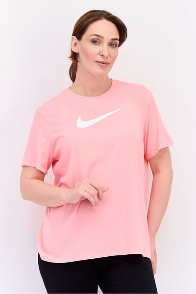 Nike Women Dri Fit Brand Logo Short Sleeves Training T-Shirt, Pink