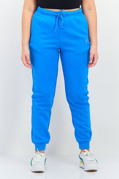 PIECES Women Regular Fit Embroidered Logo Jogger Pant, Blue