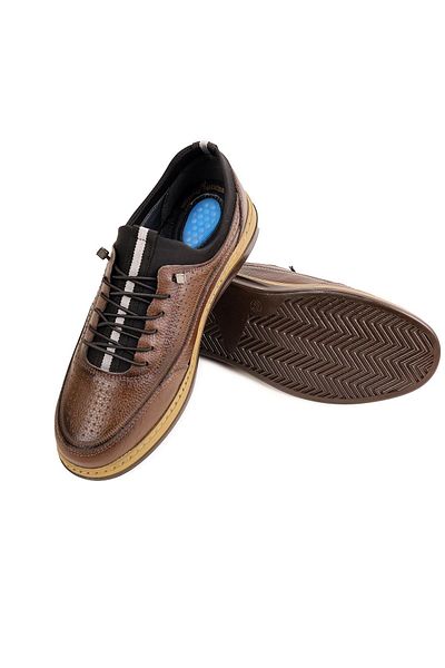 NUA Gnc091 Brown Genuine Leather Orthopedic Men's Shoes