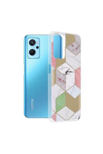 Dali Protective Case Compatible with Realme 9i/Oppo A76/Oppo A96, Marble Series, TPU, Purple Hex, Multico