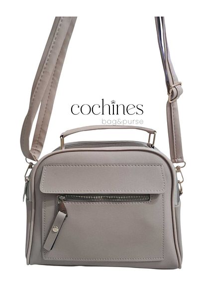 glowfit Women's Mink Color Kango Model Leather 3 Compartment Adjustable Strap Hand and Shoulder Bag