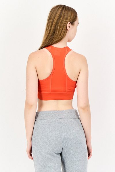 Reebok Women Brand Logo Padded Sports Bra, Red