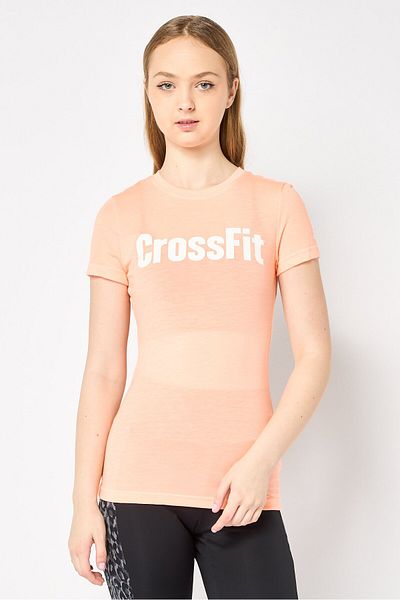 Reebok Women Sportswear Fit Graphic Print Training T-Shirt, Peach