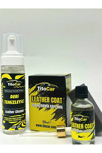 titocar Deri Temizleyici (Leather Cleaner) 200ml x Leather Coat Deri Seramik ...