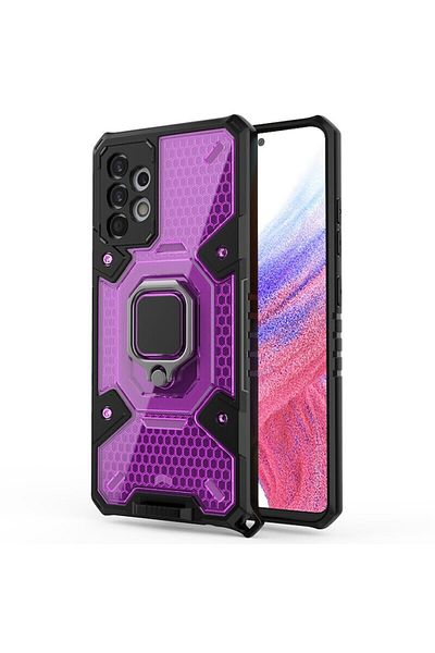 Dali Protective Case for Samsung Galaxy A53 5G, Honeycomb Armor, Reinforced Edges, TPU, Pink-Purple