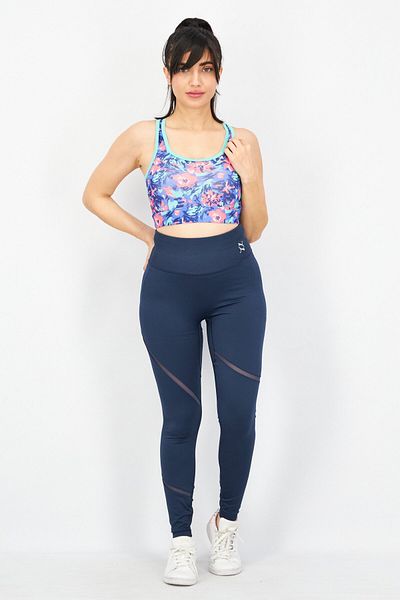 Sinsay Women Round Neck Sleeveless Floral Printed Tank Top, Blue Combo