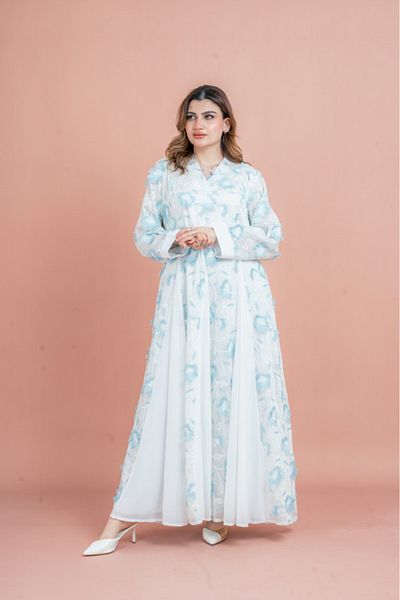 IKKXA Floral Aura Embroidered Jalabiya