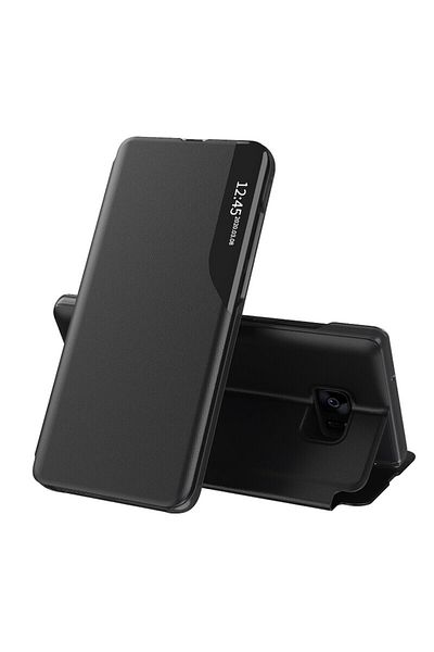 Dali Protective Flip Cover Compatible with Samsung Galaxy S7 Edge, eFold, Faux Leather, Black