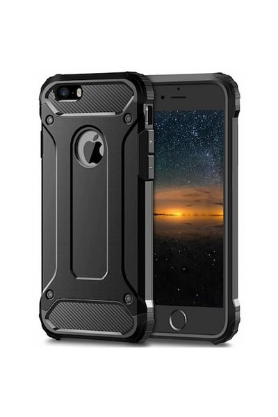 Dali Protective Case Compatible with Apple iPhone 5 / 5s / SE, Hybrid Armor, Reinforced Edges, TPU, Black