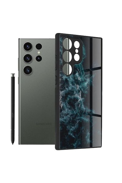 Dali Protective Case Compatible with Samsung Galaxy S23 Ultra, Glaze Series, TPU, Blue Nebula, Multicolor
