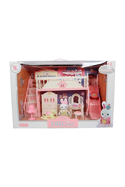 Mega Oyuncak Cute Mr. Dreamy Mini Rabbit Double Decked Room Set with Slide