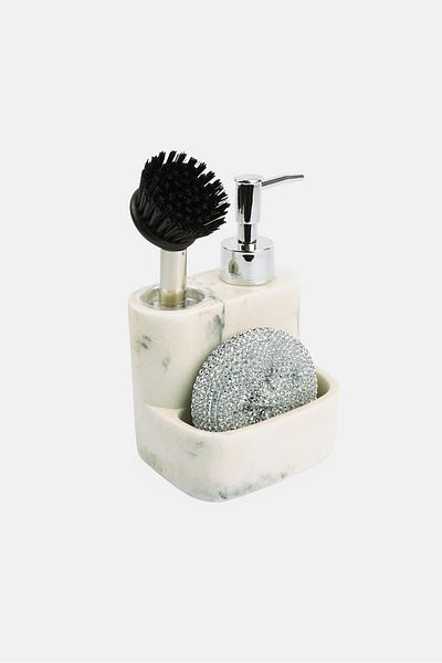 Precious Home Caddy Lotion Dispenser Pump With Sponge And Brush, Multicolor