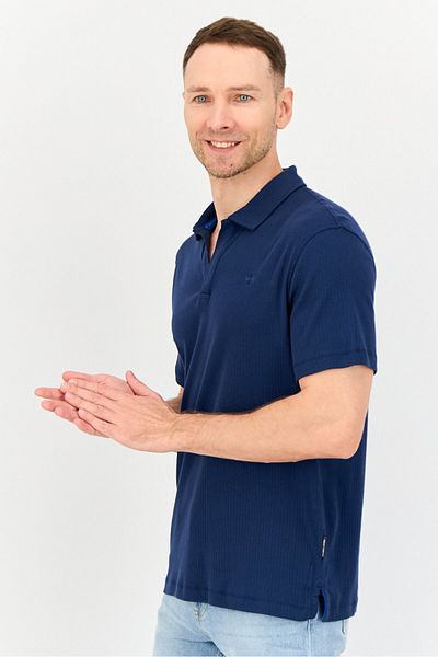 Vince Camuto Men Regular Fit Embroidered Logo Short Sleeves Polo Shirt, Navy Blue