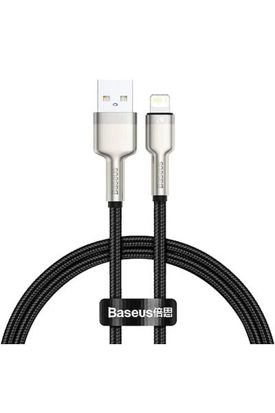 Baseus Charging and Data Transfer Cable, USB A to Apple Compatible Connector, Cafule Metal, 2.4A, 2m, Texti