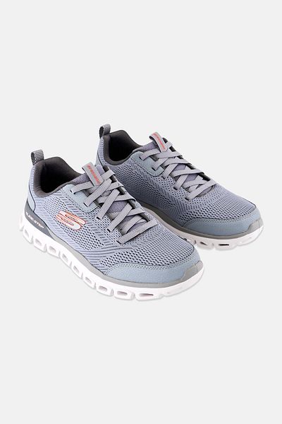 SKECHERS Men Glide Step Lace Up Outdoor Sneakers, Grey