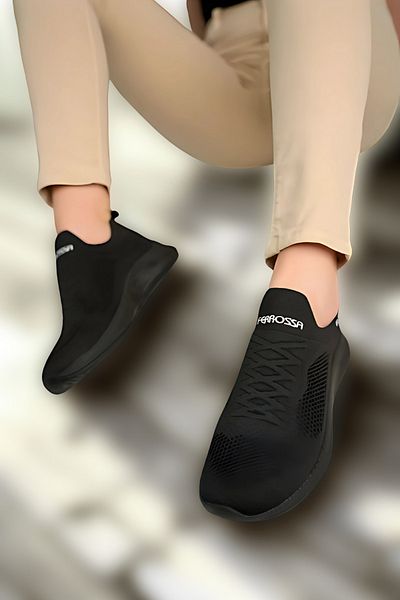 NUA Ferrosa 041 Orthopedic Knitwear Black Comfortable Unisex Sports Shoes