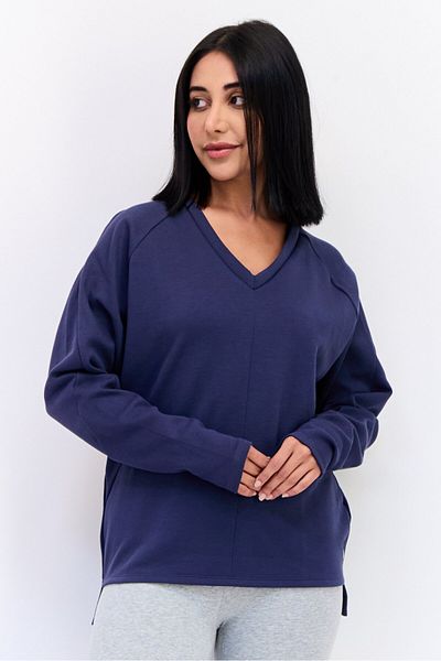 Reebok سويت شيرت نسائي برقبة دائرية من Training Supply، أزرق داكن