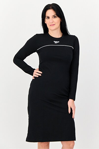 Reebok Women Sportswear Fit Long Sleeve Outdoor Dress, Black