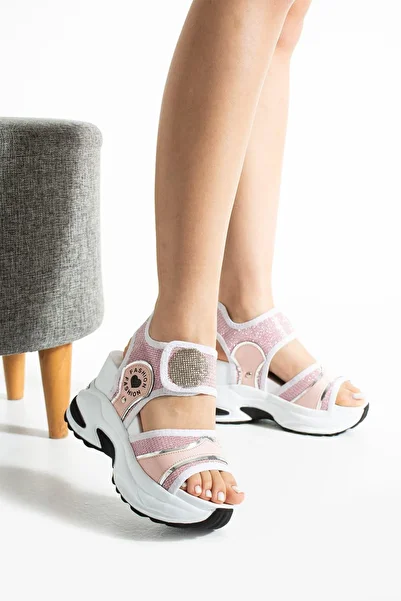 NUA Blushcharm Powder Fashion-10 High Heel 10 cm Velcro Summer Sandals