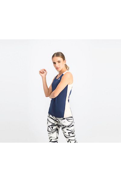 adidas Women Training Tank Tops, Navy Blue peach