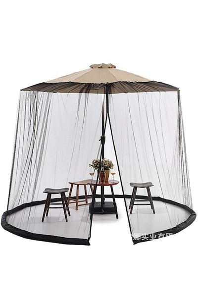 Gaudi Plasă de țânțari și insecte pentru umbrelă de soare, înălțime 2,3 m, diametru 3 m, neagră