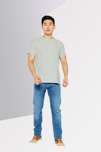 Diesel Men Crew Neck Short Sleeves Heather T-Shirt, Grey
