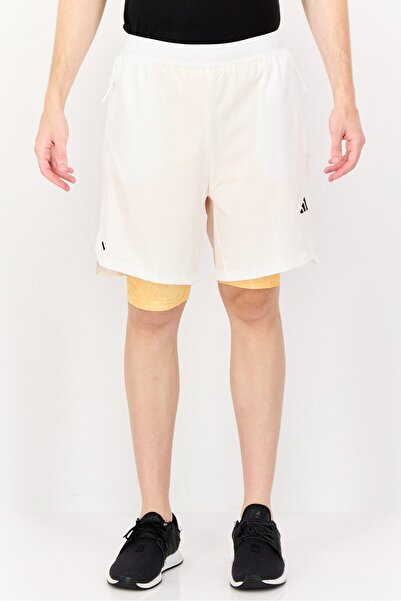 adidas Men Sportswear Fit 9 Inseam 2 in 1 Outdoor Shorts, White