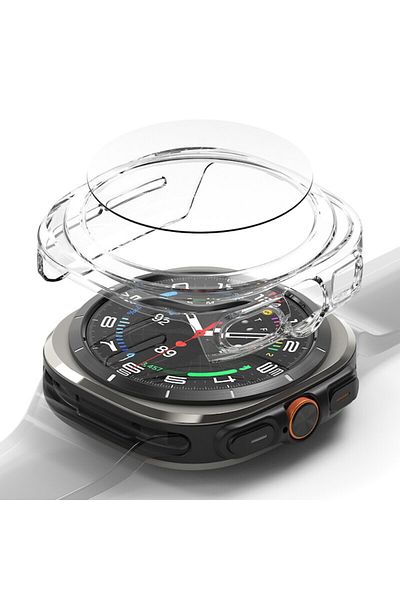 Dali Carcasă de ceas compatibilă cu Samsung Galaxy Watch Ultra 47mm, subțire și sticlă securizată, TPU, transparentă