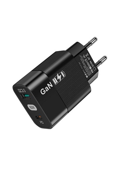 Dali Power Adapter, 1xUSB A and 1xUSB Type-C, Fast Charge, 65W, QC3.0, Black