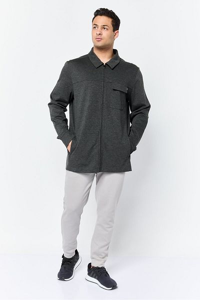 SKECHERS Men Sportswear Fit Long Sleeve Outdoor Sweatshirt, Charcoal