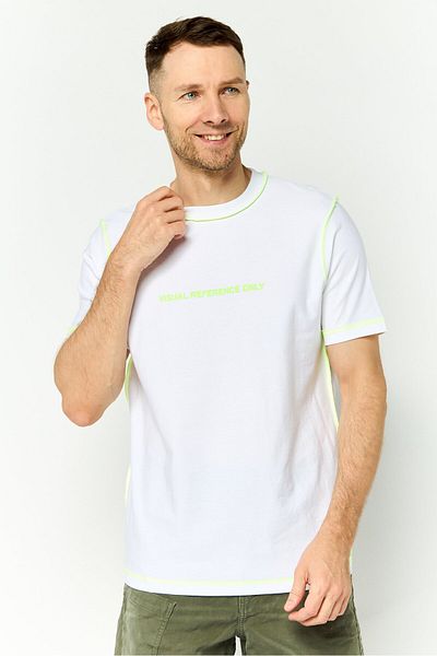 Diesel Men Crew Neck Short Sleeves Graphic Print T-shirt, White