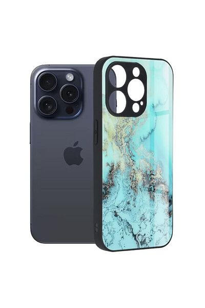 Dali Protective Case Compatible with Apple iPhone 15 Pro, Glaze Series, TPU, Blue Ocean, Multicolor