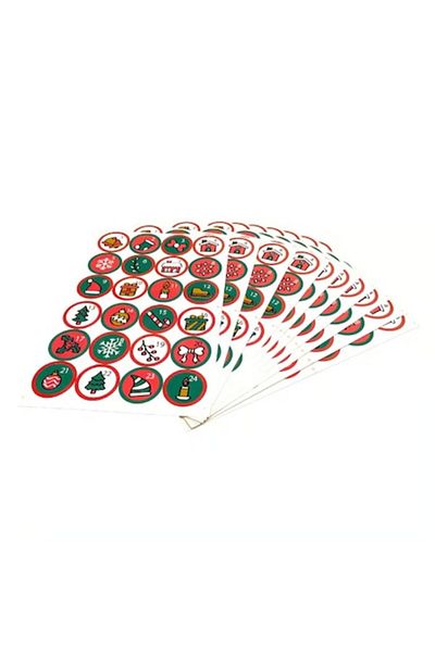 Dali Foaie cu stickere de Craciun, 24 piese, pentru calendar advent DIY, 4.5cm, mod 4, Multicolor