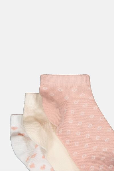 Material Girl Kids Girl 3 Pairs Allover Print Ankle Socks, Multicolor
