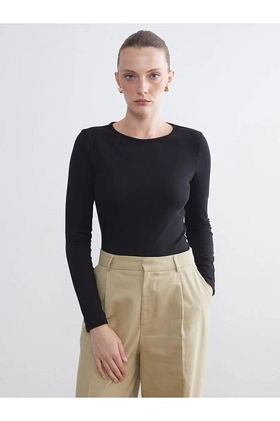 LC Waikiki Lcwaikiki Classic Black Crew Neck Women's T-Shirt