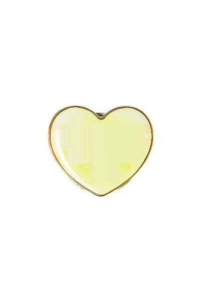 Dali Adhesive Phone Stand Plating Heart Yellow 4x5cm
