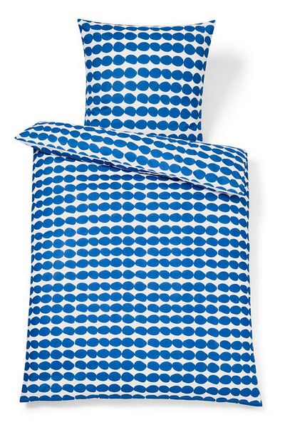 Tchibo King Polka Dots Print Duvet Set 135 x 200 Cm, Blue/White