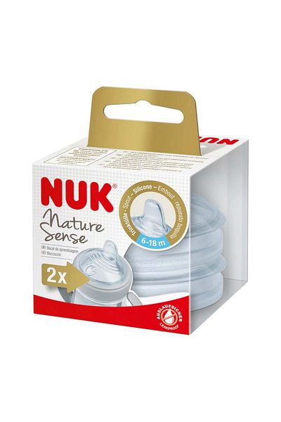 Nuk Set 2 tetine invatare silicon Nature Sense 6-18 luni