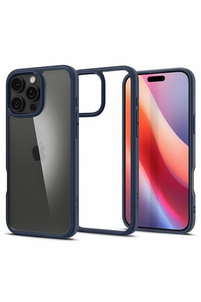 Dali Husa de protectie compatibila cu Apple iPhone 16 Pro, margini intarite, Albastru-Transparent