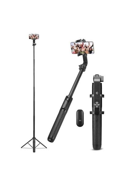 Dali Stick selfie Spigen cu trepied, conectivitate Bluetooth, lungime 160 cm, ABS, negru